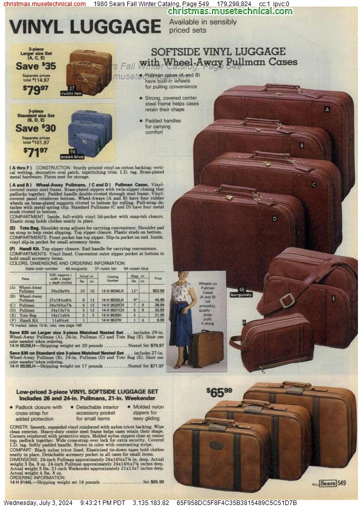 1980 Sears Fall Winter Catalog, Page 549