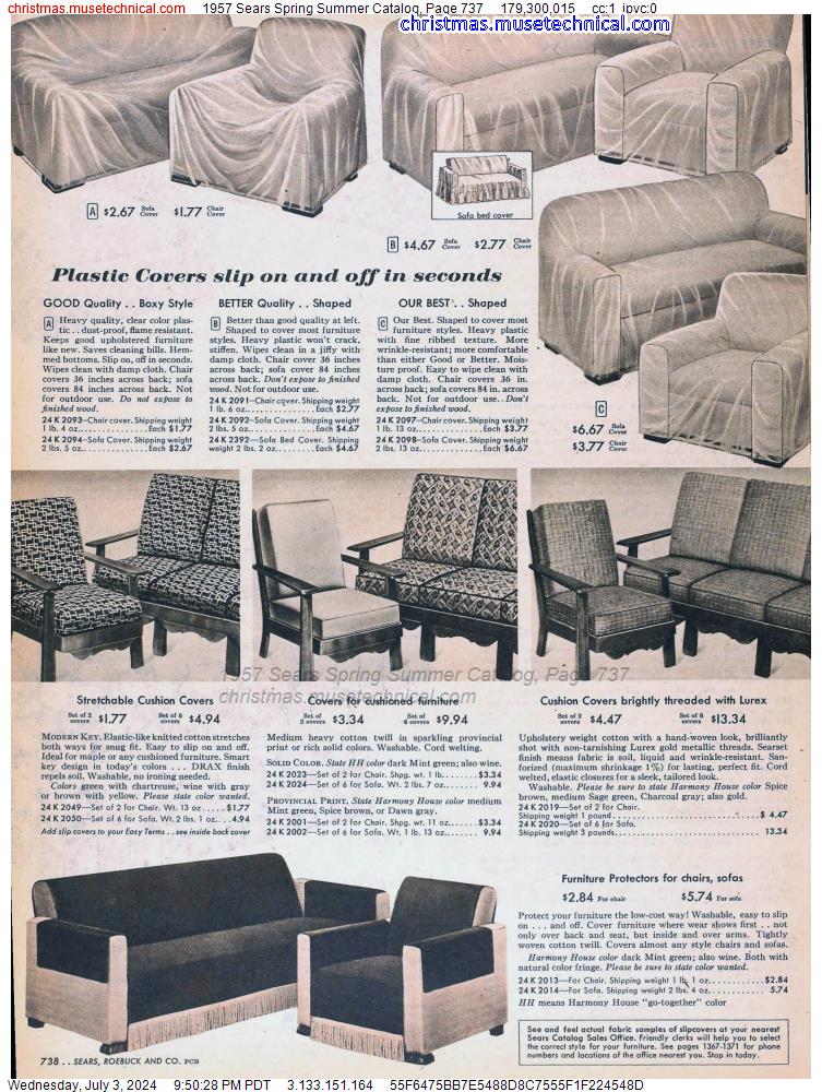 1957 Sears Spring Summer Catalog, Page 737