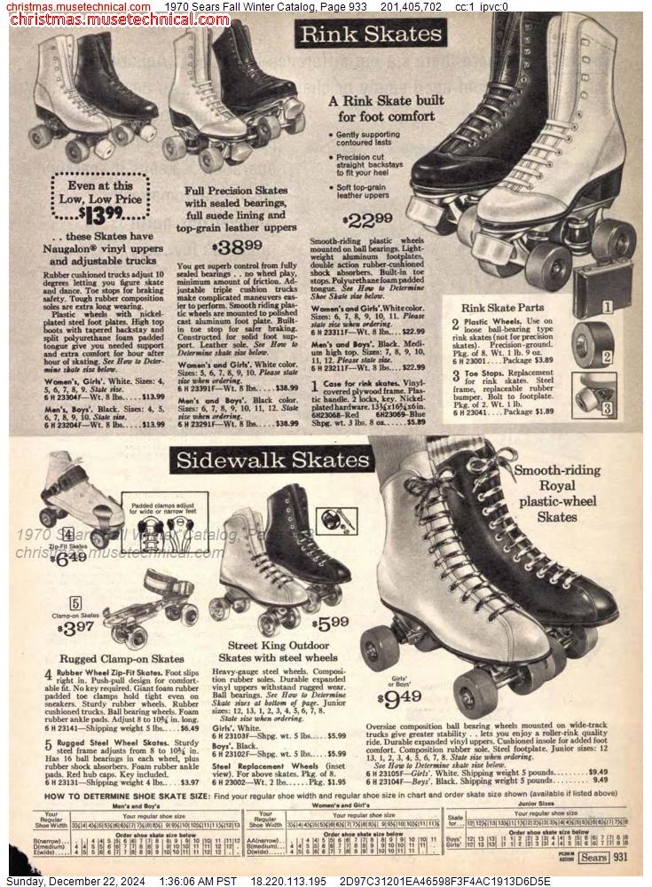 1970 Sears Fall Winter Catalog, Page 933