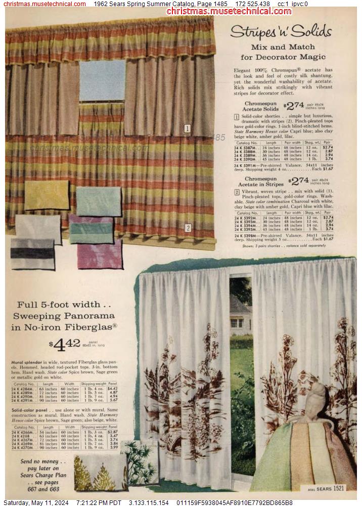 1962 Sears Spring Summer Catalog, Page 1485