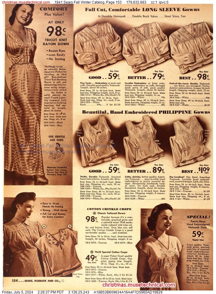 1941 Sears Fall Winter Catalog, Page 153