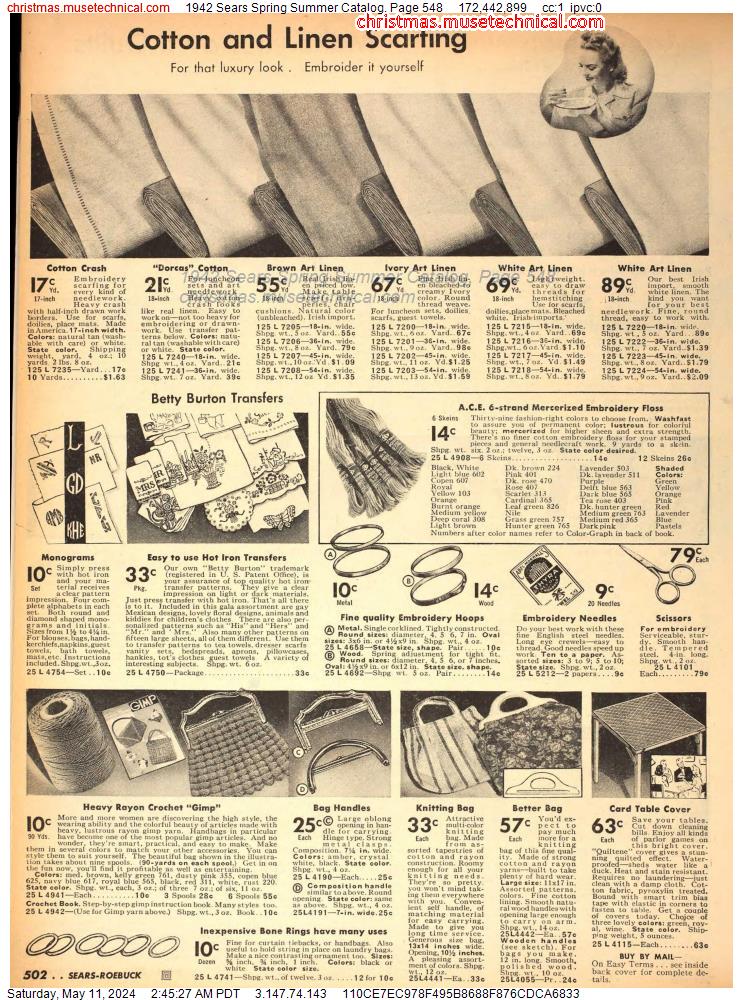 1942 Sears Spring Summer Catalog, Page 548