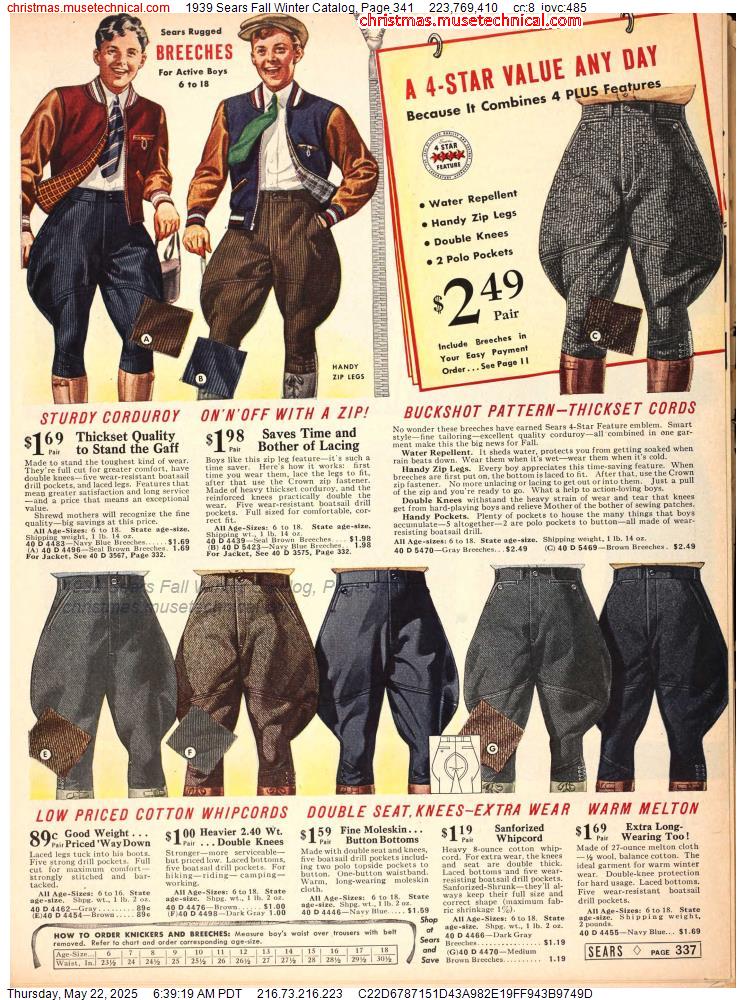 1939 Sears Fall Winter Catalog, Page 341