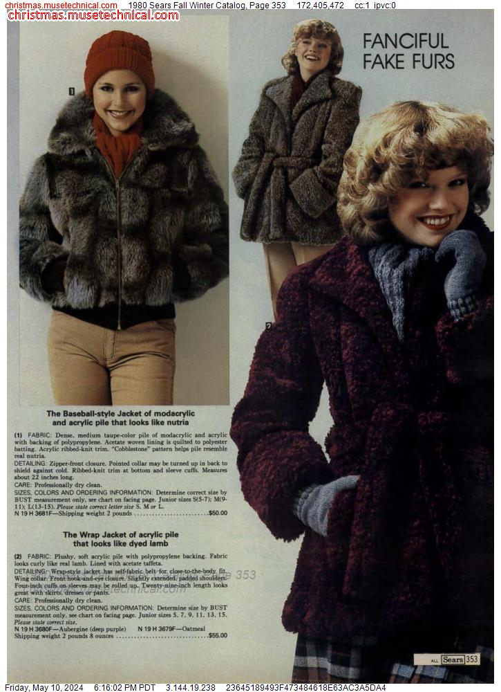 1980 Sears Fall Winter Catalog, Page 353