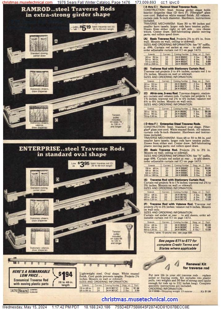 1976 Sears Fall Winter Catalog, Page 1476