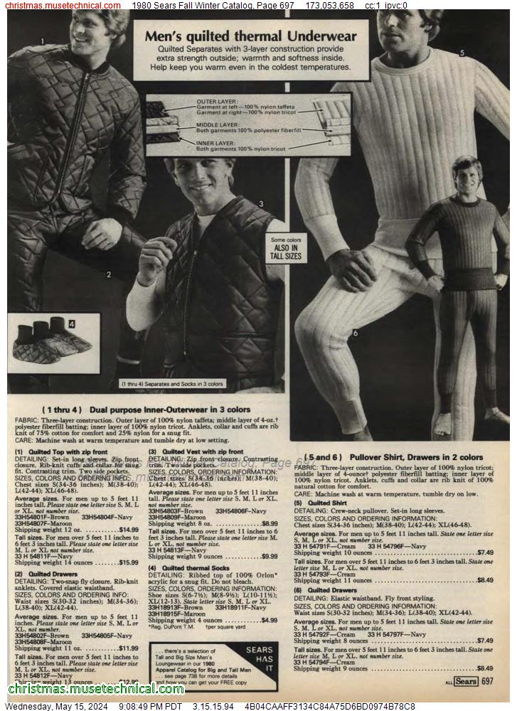 1980 Sears Fall Winter Catalog, Page 697