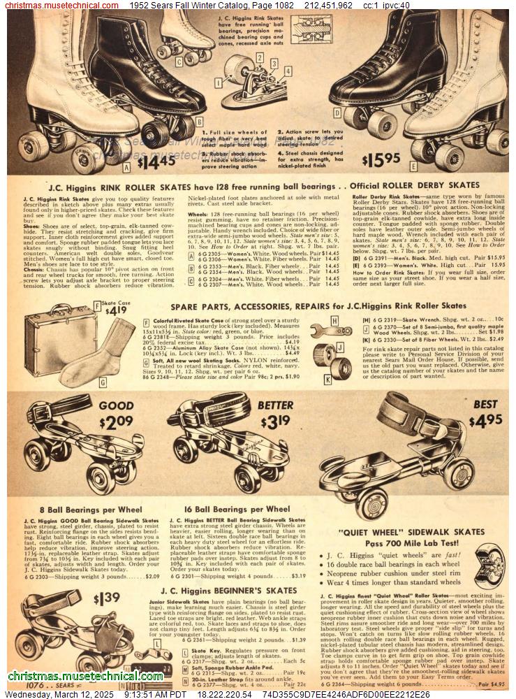 1952 Sears Fall Winter Catalog, Page 1082