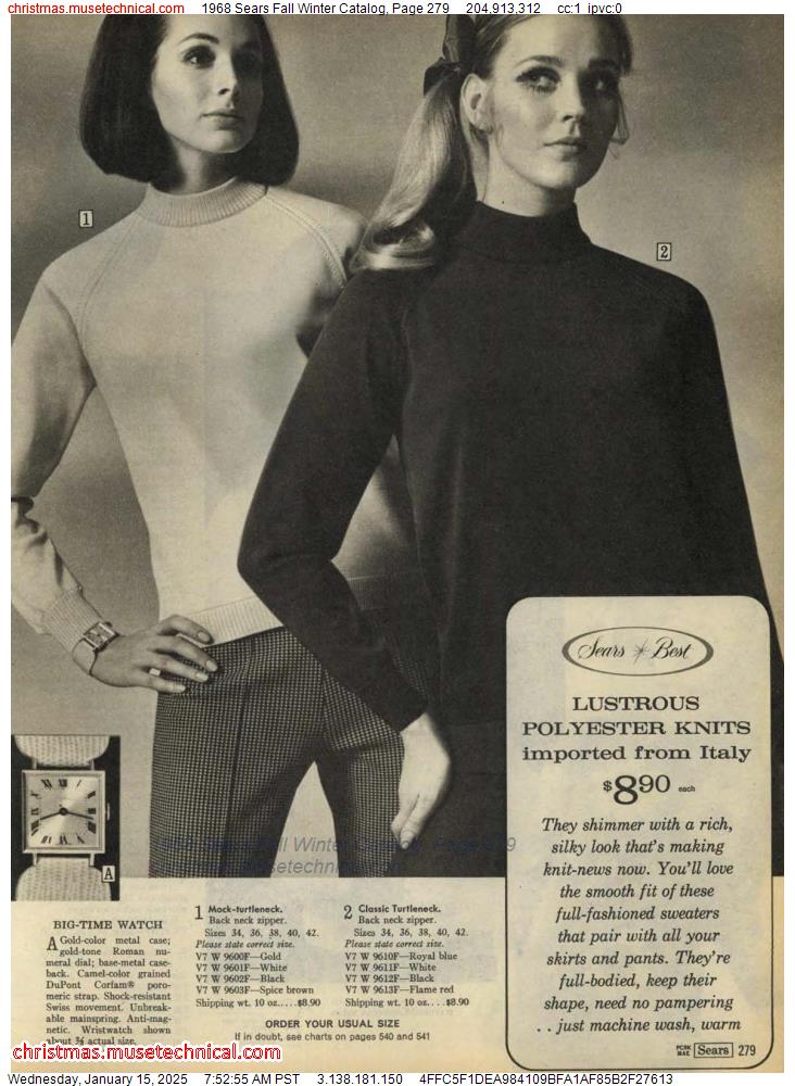 1968 Sears Fall Winter Catalog, Page 279