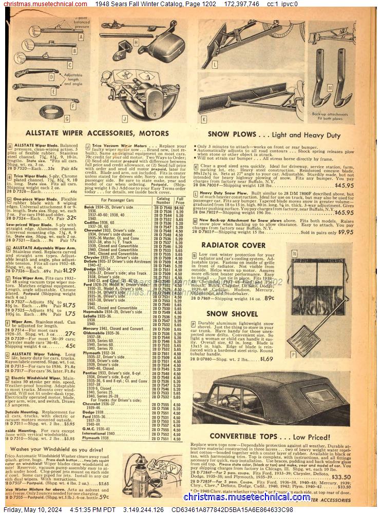 1948 Sears Fall Winter Catalog, Page 1202