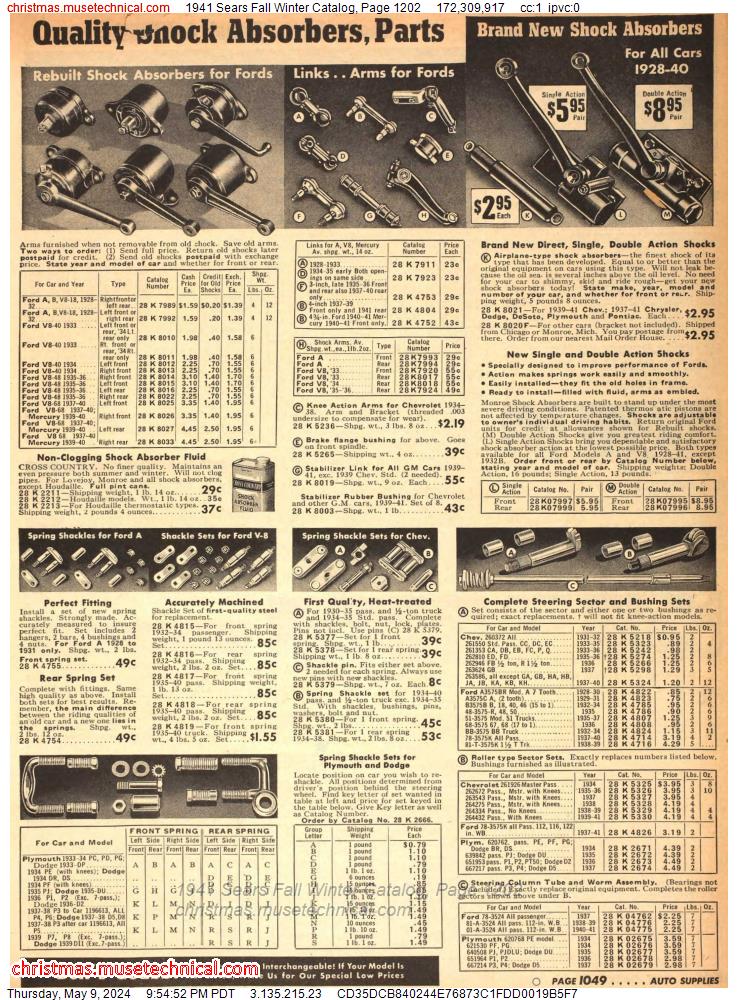 1941 Sears Fall Winter Catalog, Page 1202