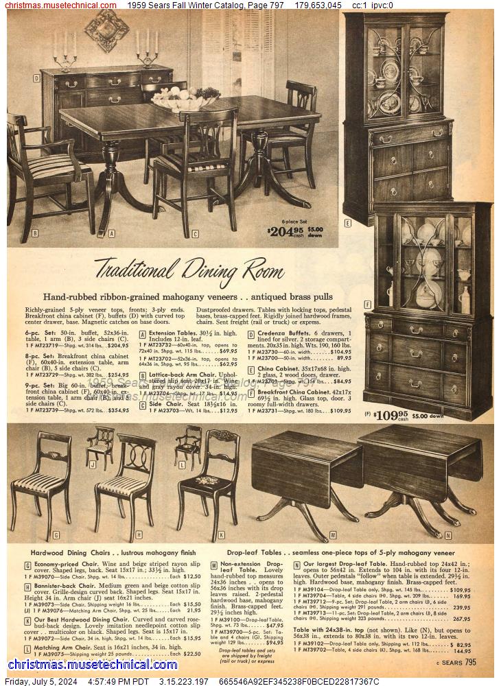 1959 Sears Fall Winter Catalog, Page 797