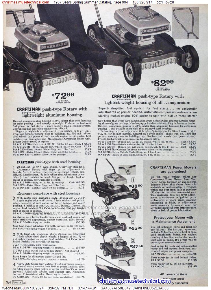 1967 Sears Spring Summer Catalog, Page 994