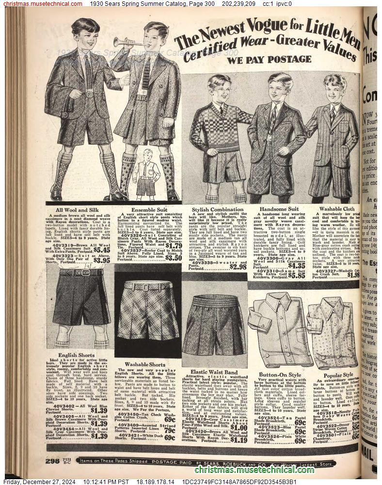 1930 Sears Spring Summer Catalog, Page 300