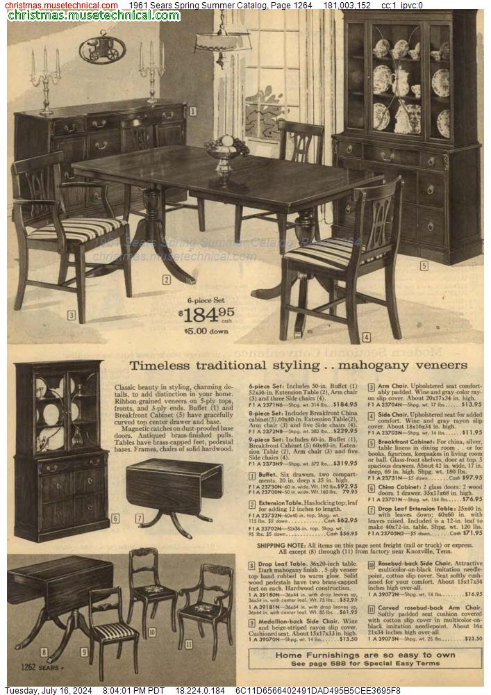1961 Sears Spring Summer Catalog, Page 1264