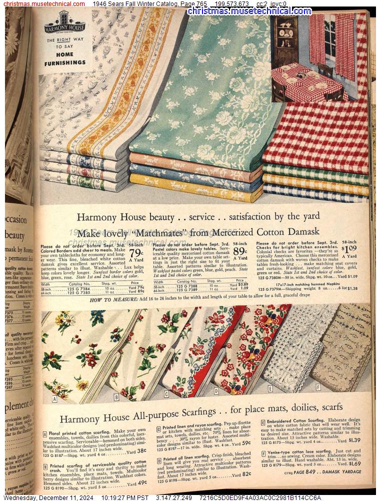 1946 Sears Fall Winter Catalog, Page 765