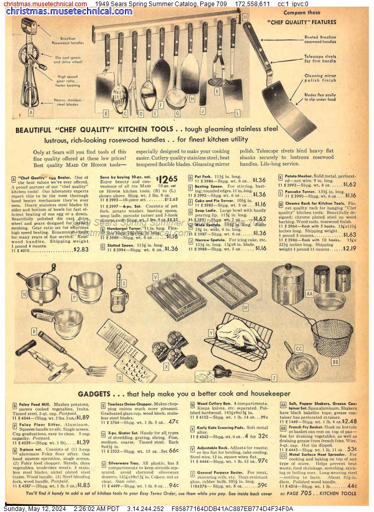 1949 Sears Spring Summer Catalog, Page 709
