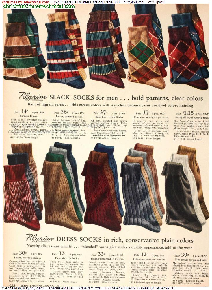 1943 Sears Fall Winter Catalog, Page 600