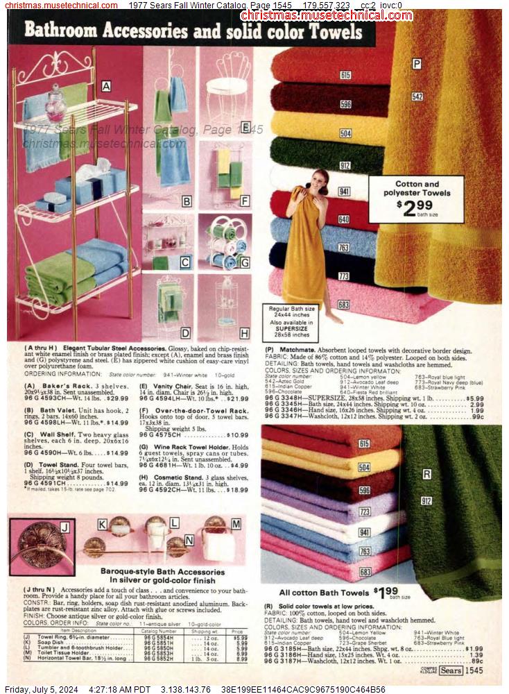 1977 Sears Fall Winter Catalog, Page 1545