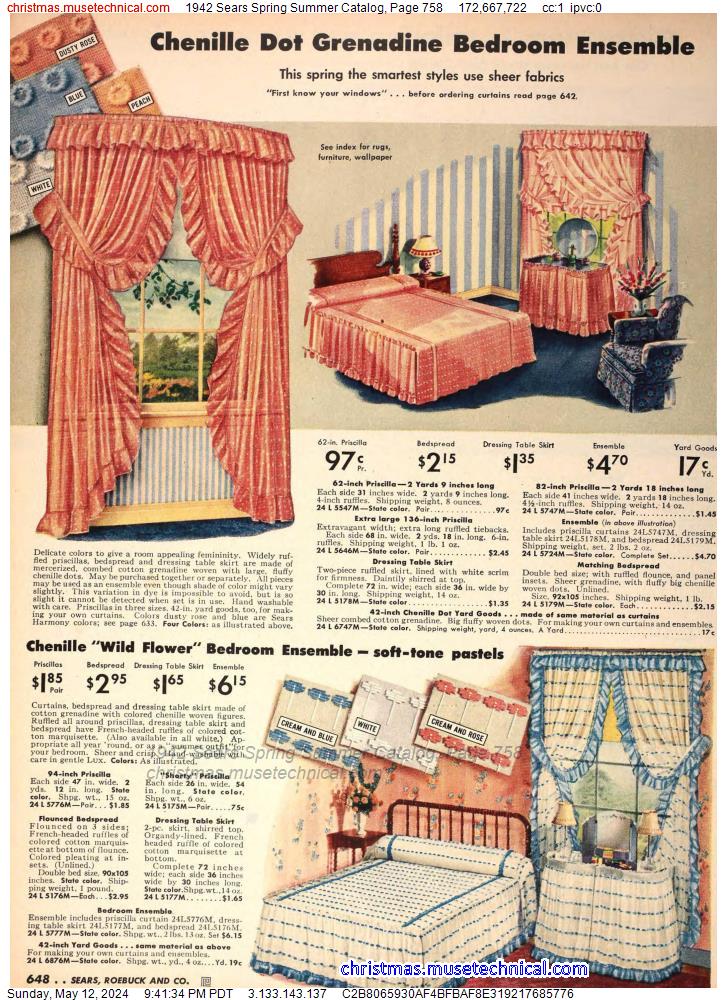 1942 Sears Spring Summer Catalog, Page 758