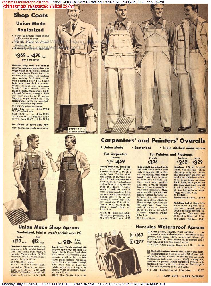 1951 Sears Fall Winter Catalog, Page 489