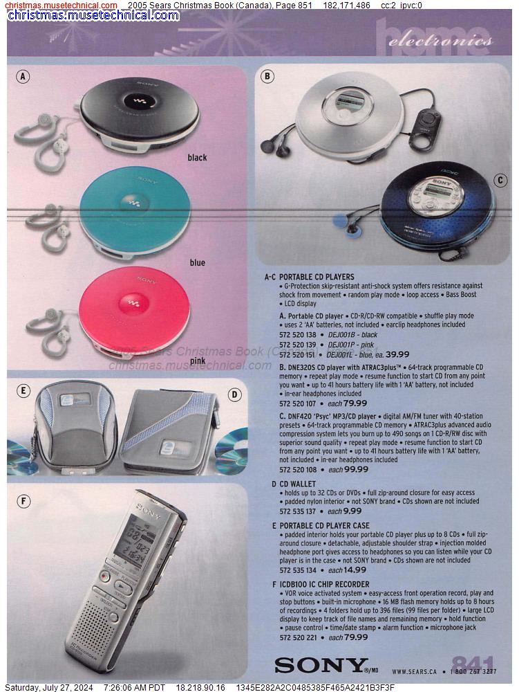2005 Sears Christmas Book (Canada), Page 851