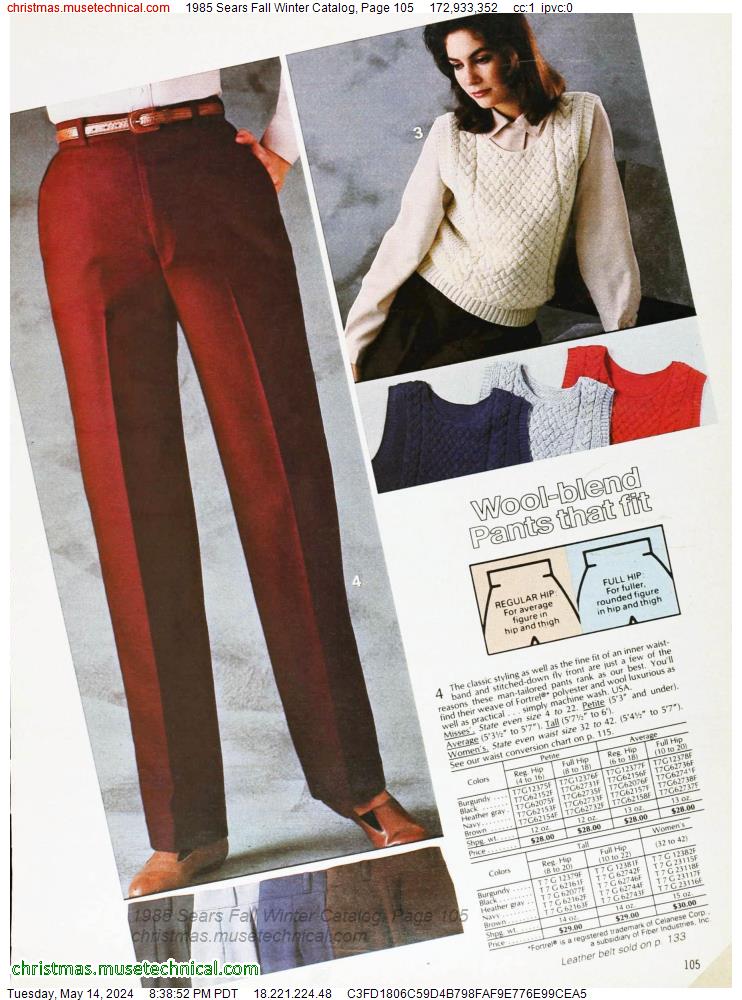 1985 Sears Fall Winter Catalog, Page 105
