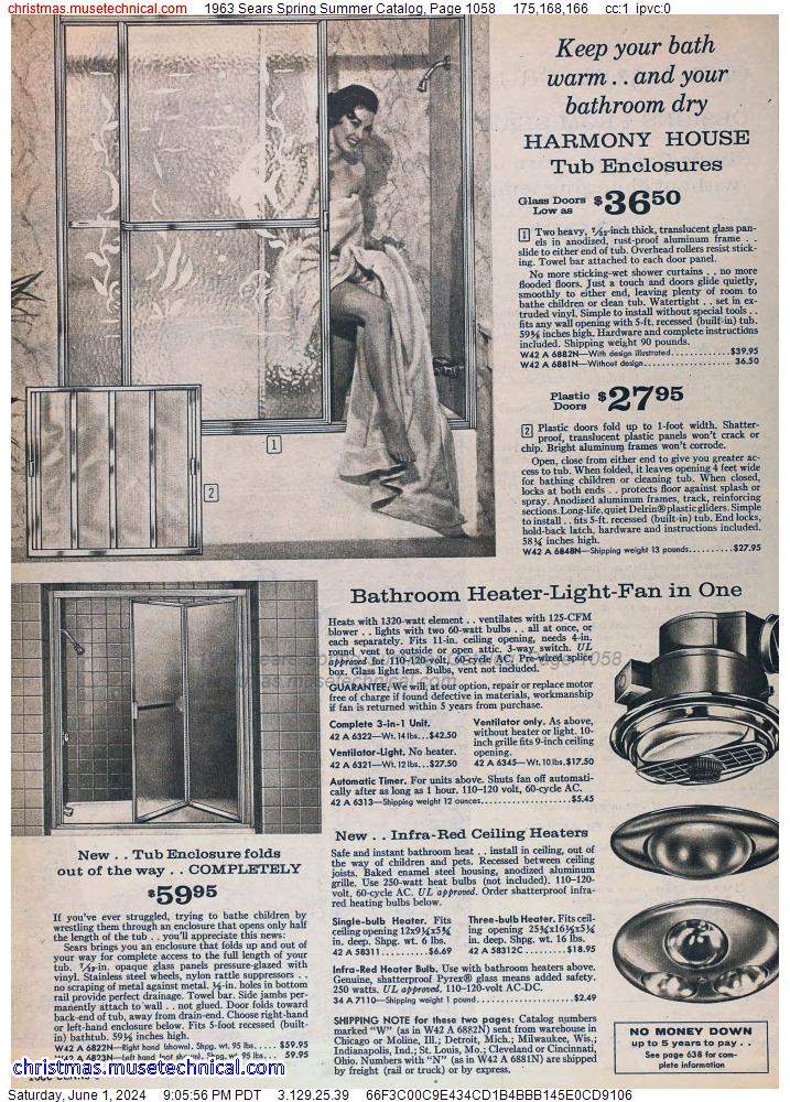 1963 Sears Spring Summer Catalog, Page 1058