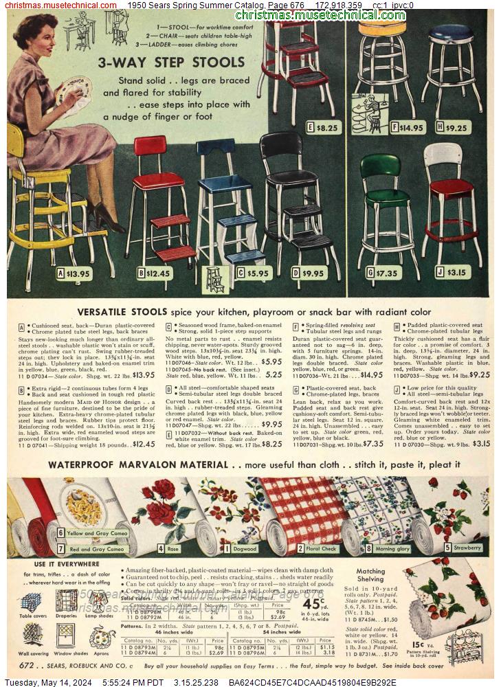 1950 Sears Spring Summer Catalog, Page 676