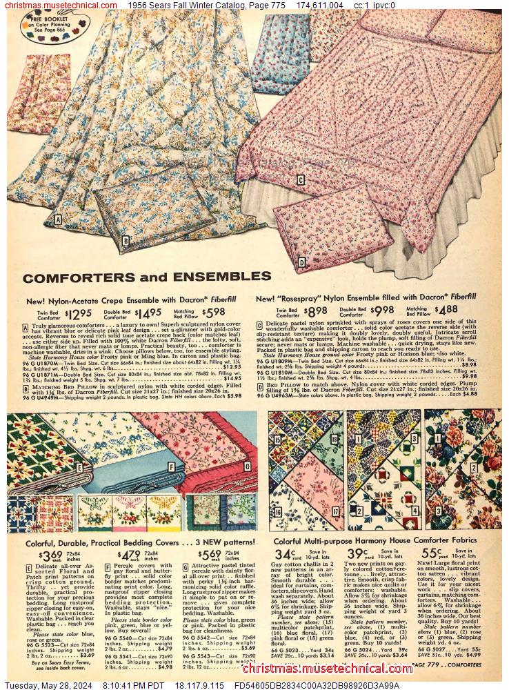 1956 Sears Fall Winter Catalog, Page 775