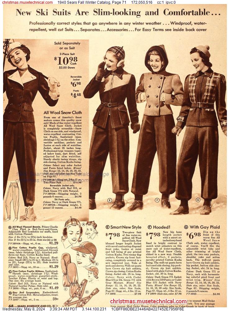 1940 Sears Fall Winter Catalog, Page 71