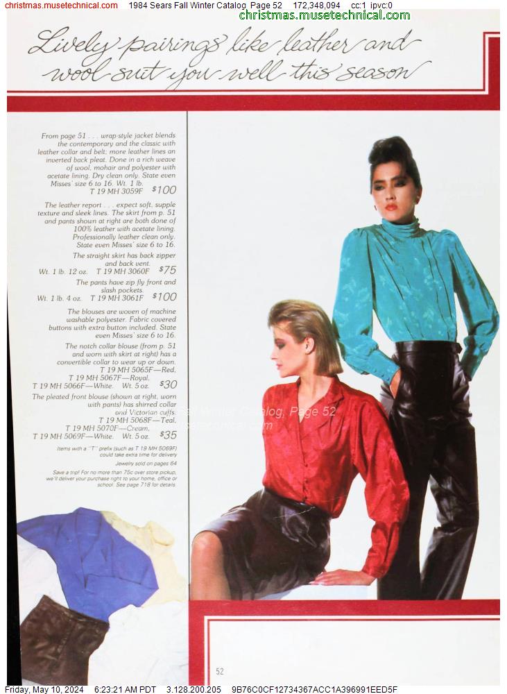 1984 Sears Fall Winter Catalog, Page 52