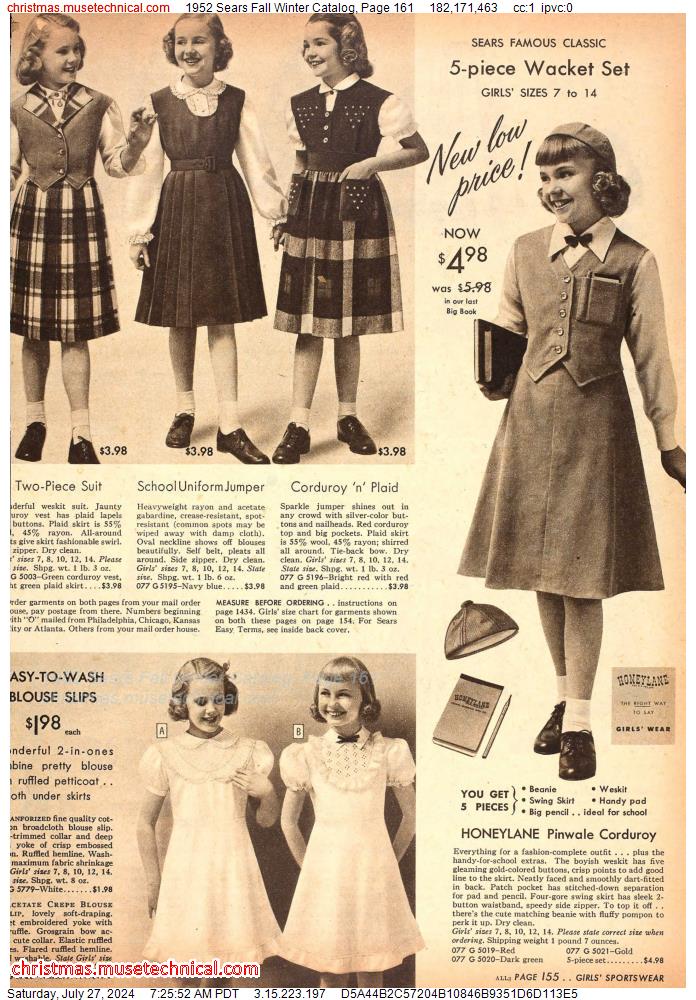 1952 Sears Fall Winter Catalog, Page 161
