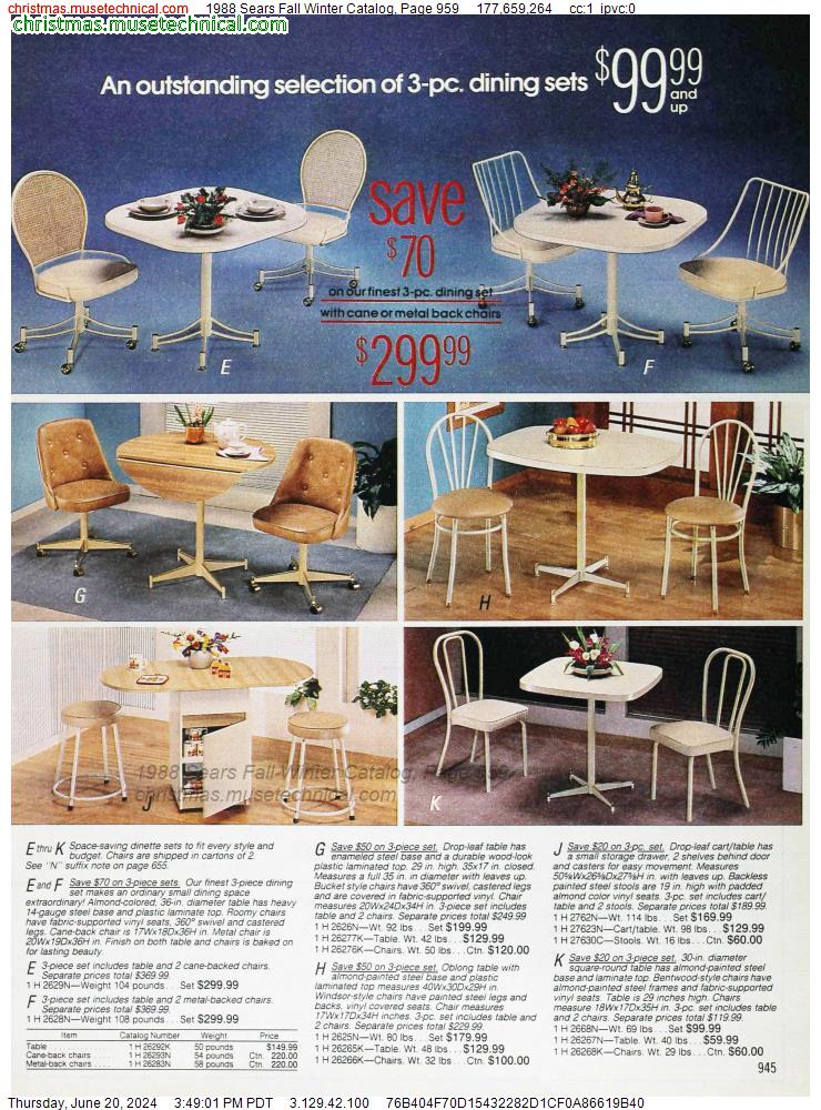 1988 Sears Fall Winter Catalog, Page 959