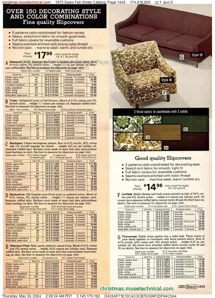 1975 Sears Fall Winter Catalog, Page 1445