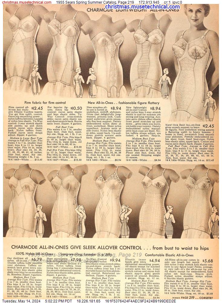 1955 Sears Spring Summer Catalog, Page 219