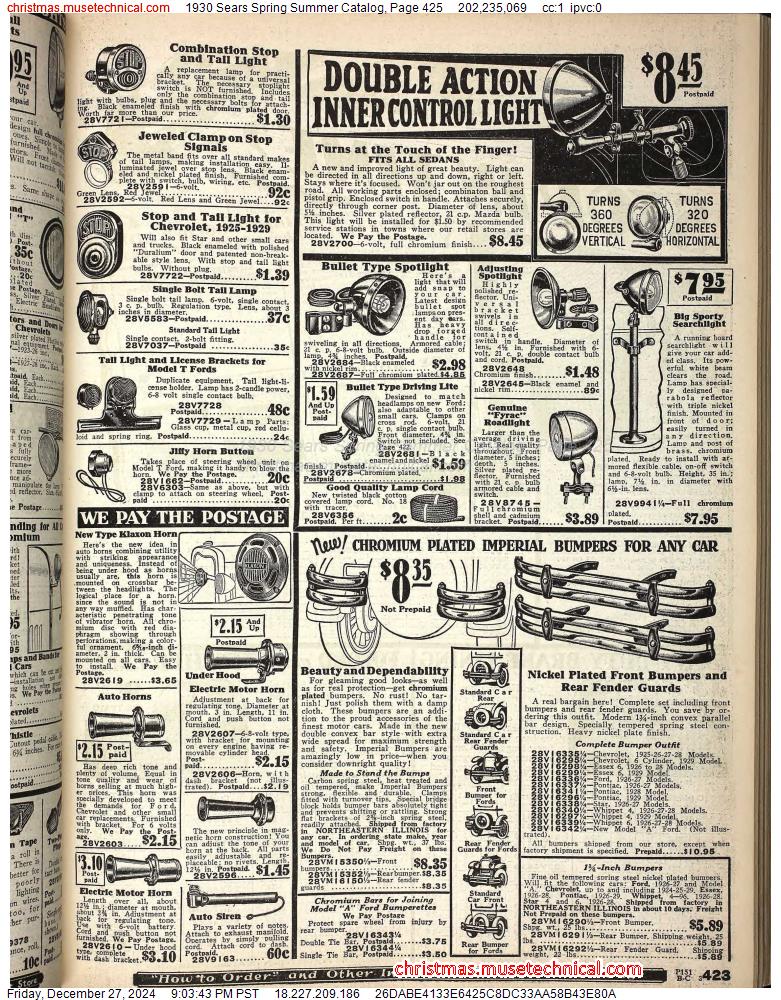 1930 Sears Spring Summer Catalog, Page 425