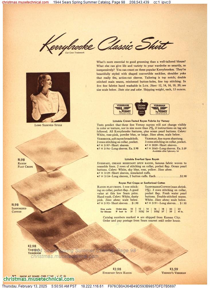 1944 Sears Spring Summer Catalog, Page 98