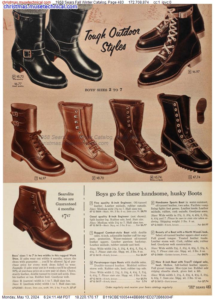 1958 Sears Fall Winter Catalog, Page 483
