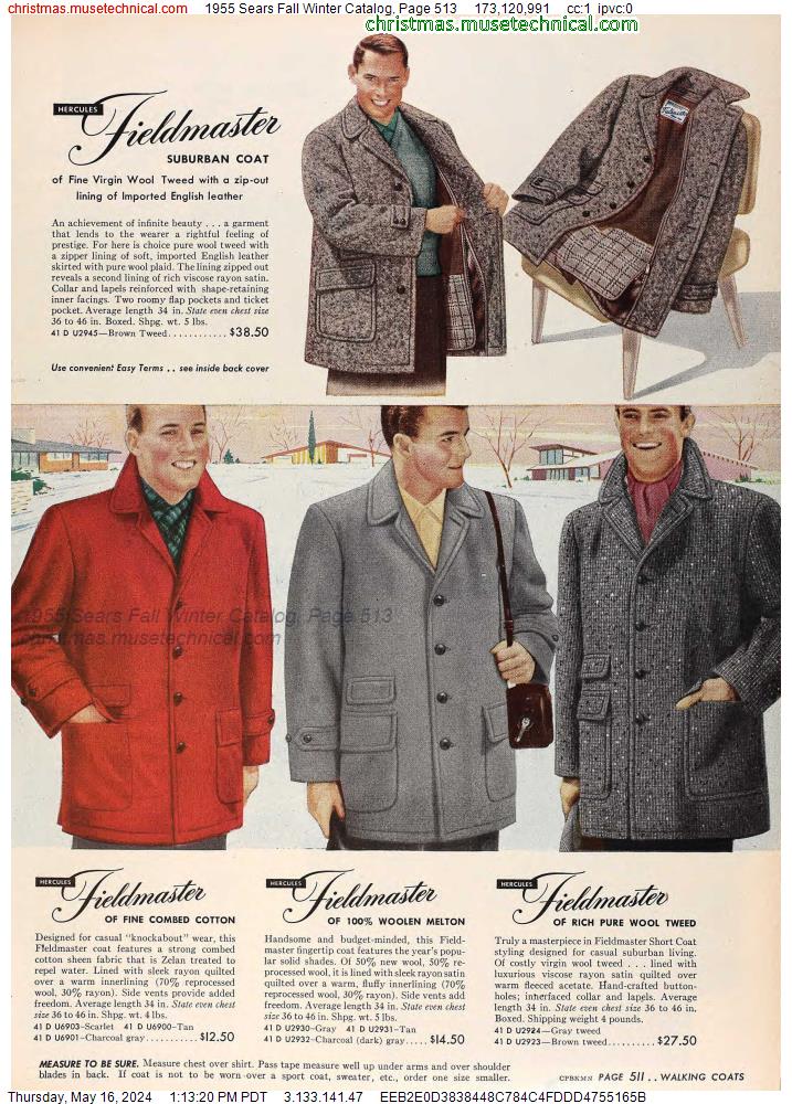 1955 Sears Fall Winter Catalog, Page 513