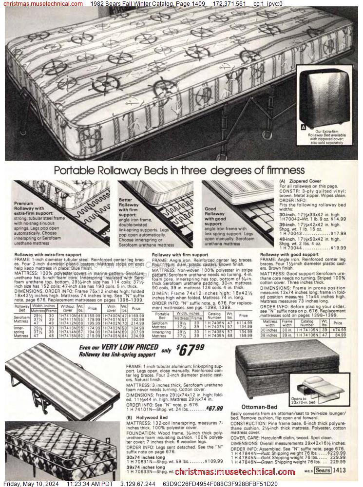 1982 Sears Fall Winter Catalog, Page 1409