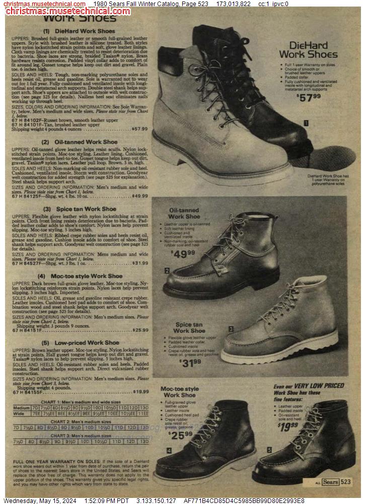 1980 Sears Fall Winter Catalog, Page 523