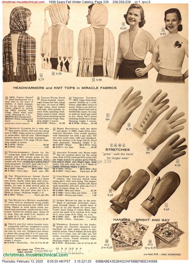 1956 Sears Fall Winter Catalog, Page 339