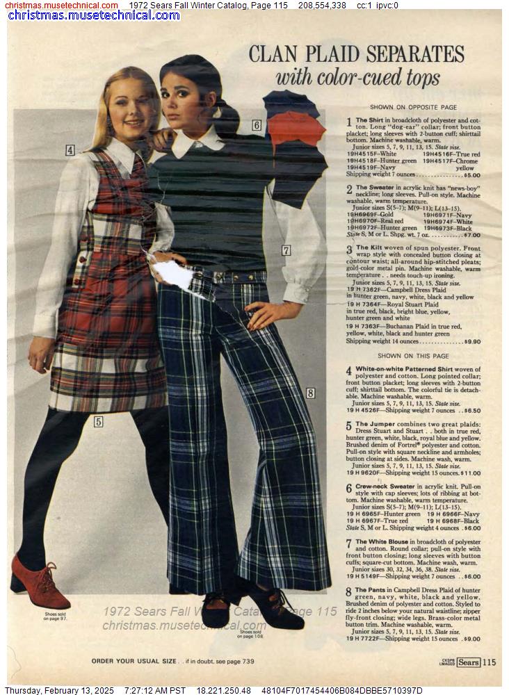 1972 Sears Fall Winter Catalog, Page 115