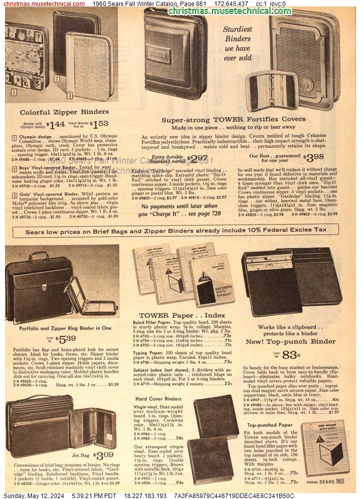 1960 Sears Fall Winter Catalog, Page 861