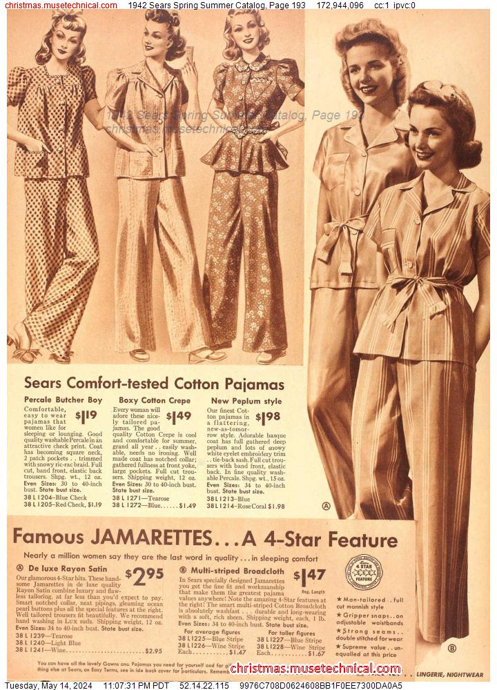 1942 Sears Spring Summer Catalog, Page 193