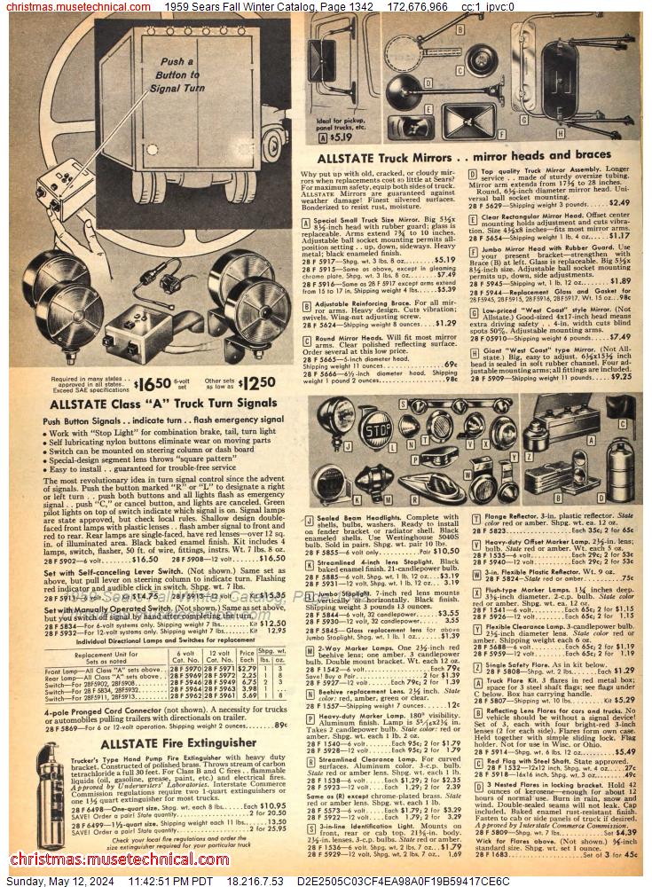 1959 Sears Fall Winter Catalog, Page 1342