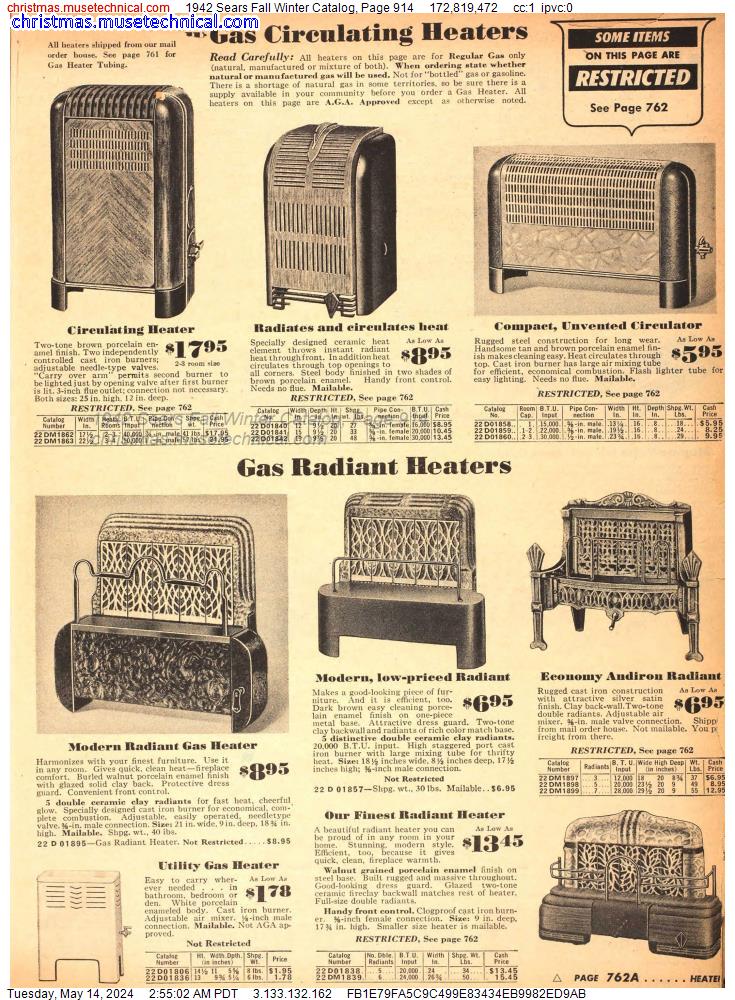 1942 Sears Fall Winter Catalog, Page 914