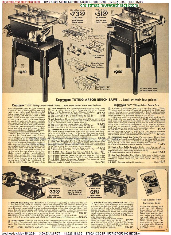 1950 Sears Spring Summer Catalog, Page 1068