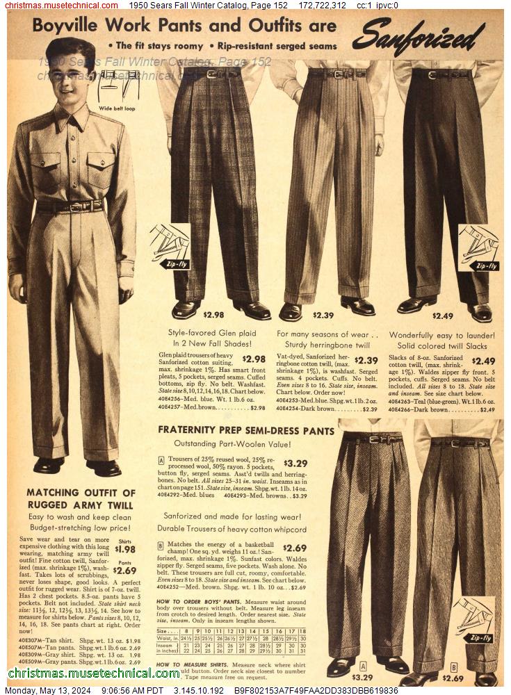 1950 Sears Fall Winter Catalog, Page 152
