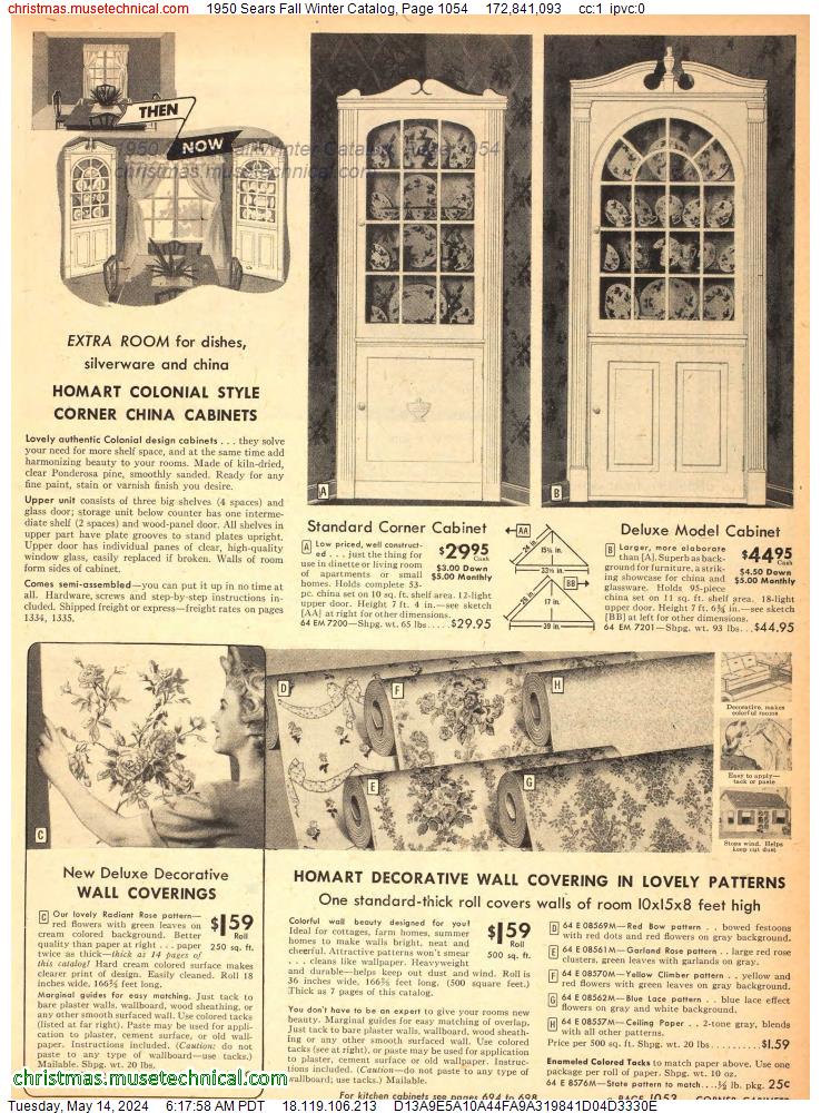 1950 Sears Fall Winter Catalog, Page 1054